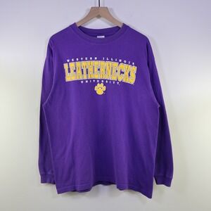 Vintage Western Illinois University Leathernecks Long Sleeve T-Shirt XL Purple